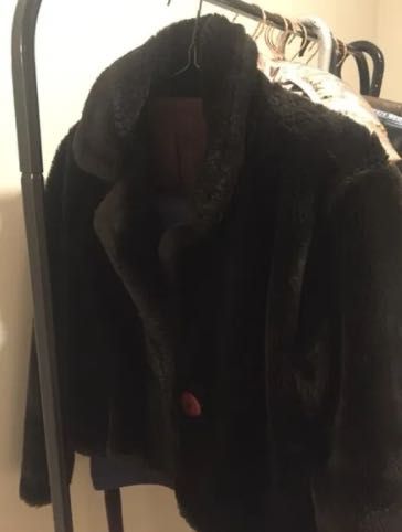 Палто TEDDY BEAR  с косъм, пухено палто от еко кожа, размер С или М