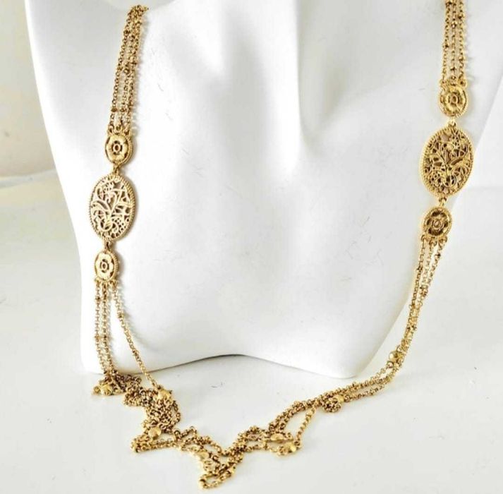 Colier Monet vintage 85 cm filigran placat cu aur