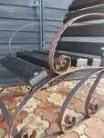 Balansoar vintage din fier forjat si lemn pt gradini terase balcoane