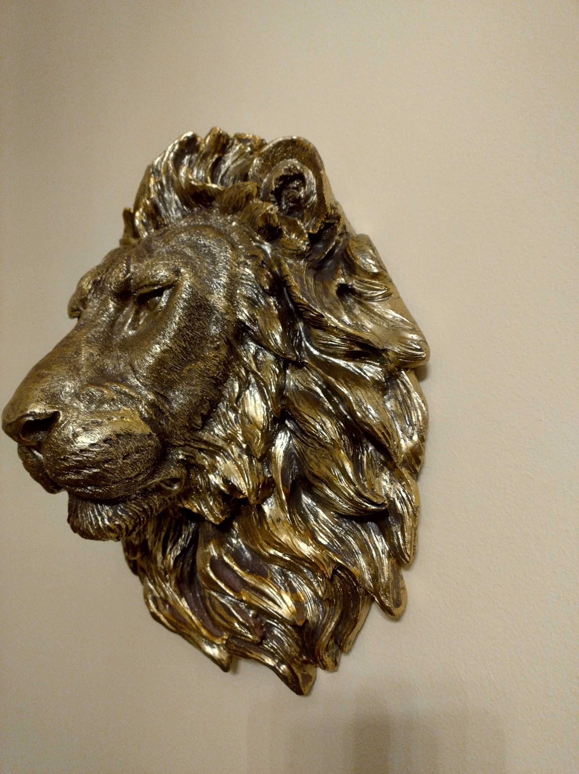 Lion Head Sculptură de artă montată pe perete, 3d