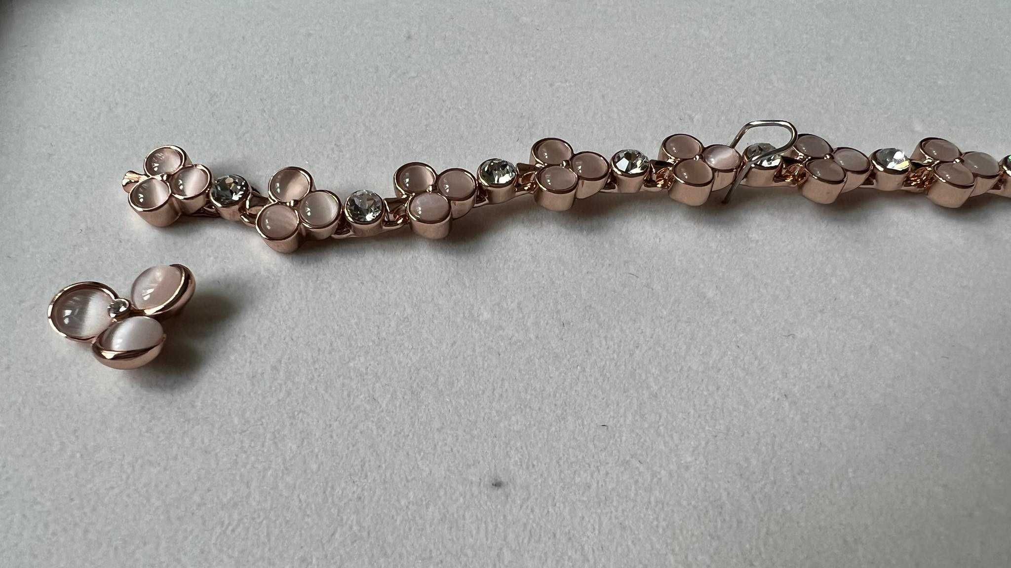 Комплект гривна с обеци Invoke Jewellery, позлатенo с 18К розово злато