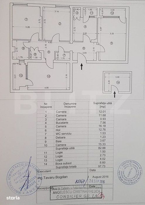 Apartament 4 camere, 3 balcoane inchise, zona Gara de Sud