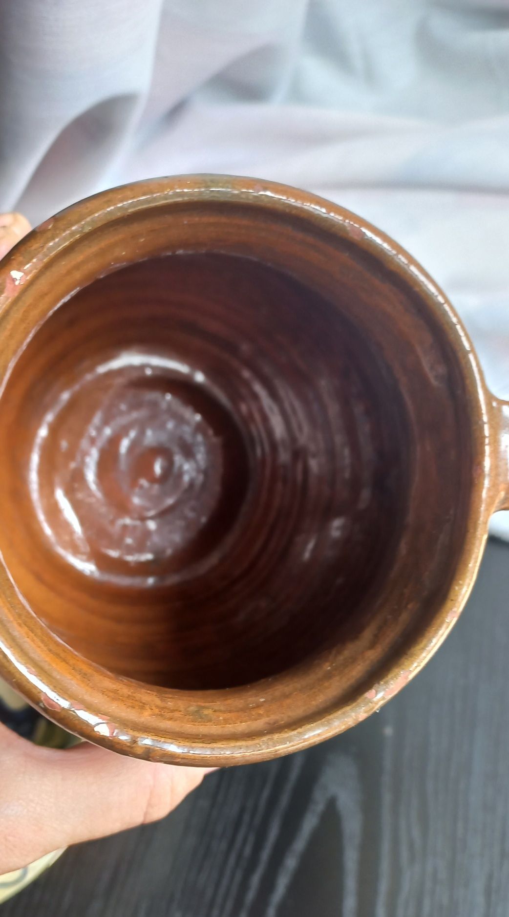 Blid si ulcica din ceramica smaltuita veche