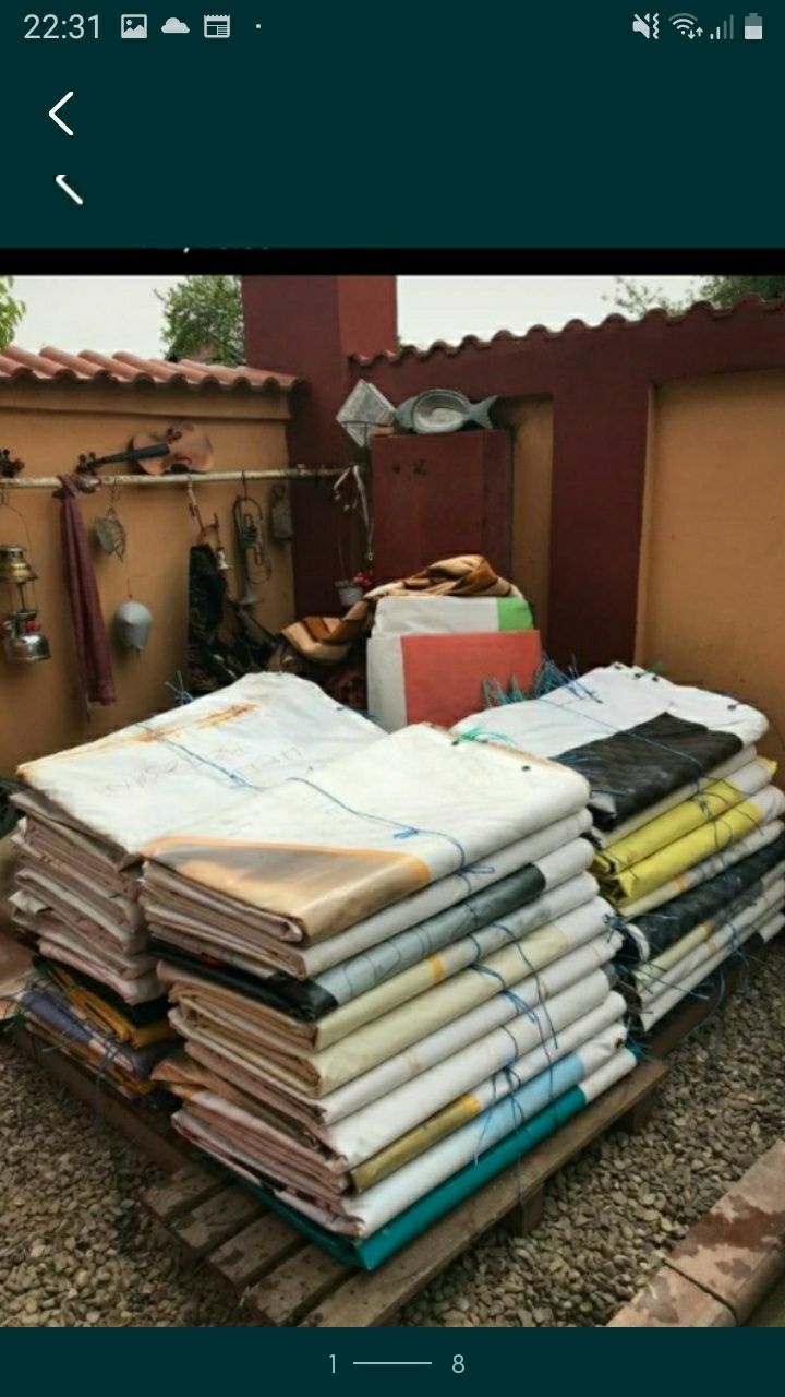 Prelate cauciucate aproape noi nouțe cu capse groase 650 grame pe metr