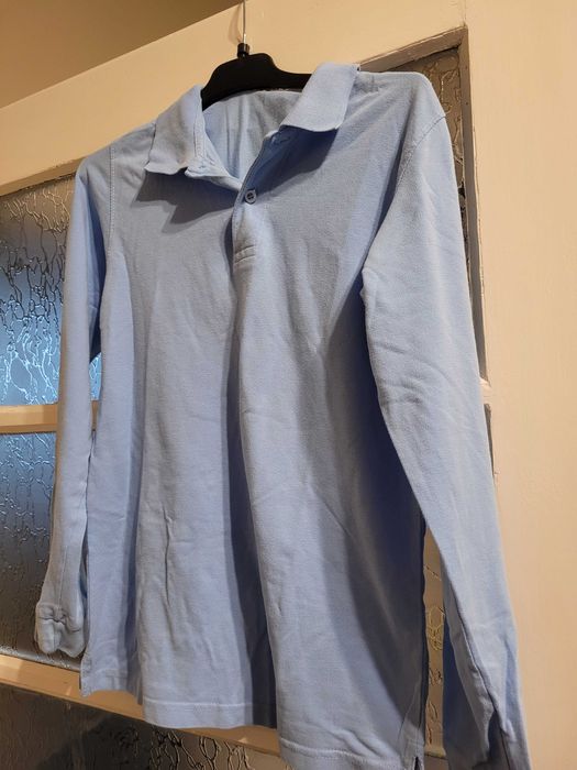 Bluza polo copii 12-14 ani, bumbac, albastru deschis