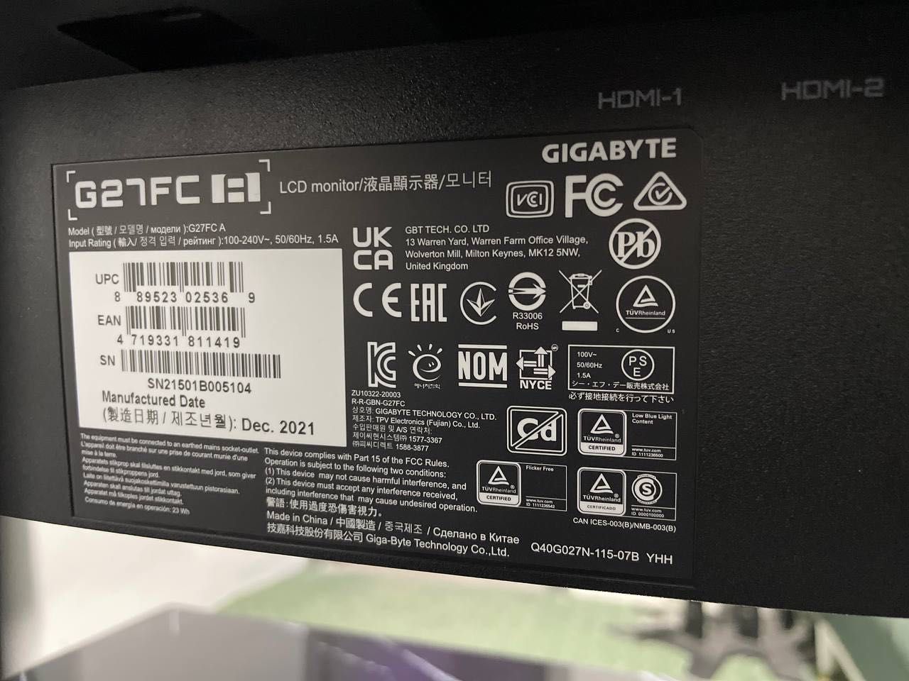 Продам мониторы GIGABYTE 27