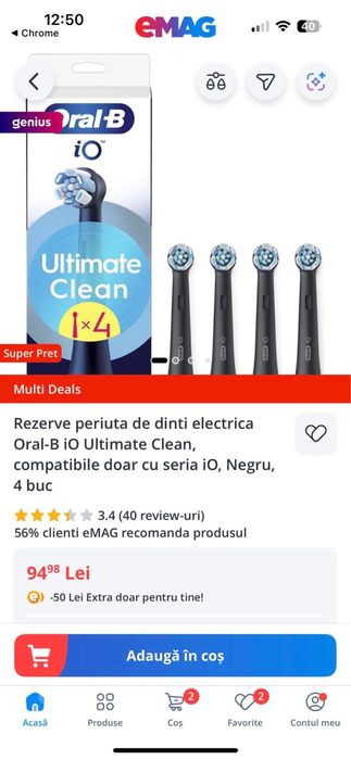 Rezerve periuta de dinti electrica Oral-B iO Ultimate Clean