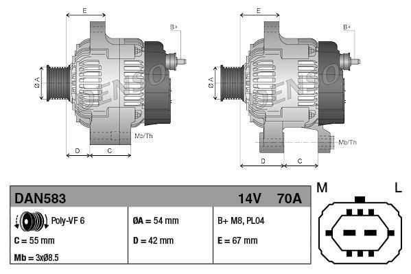 Alternator OE Denso OPEL Agila Astra Corsa SUZUKI Swift Ignis 1.3 CDTI