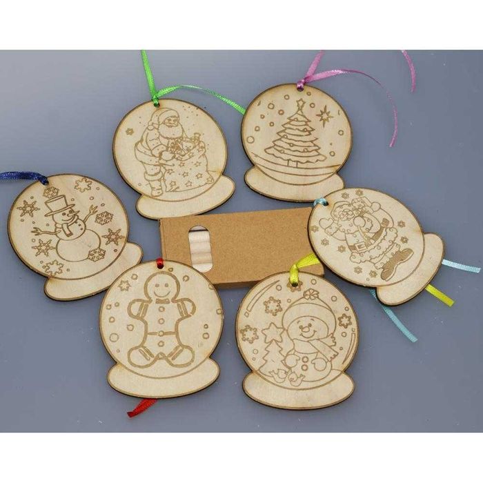 Творчески комплекти с дървени фигурки за оцветяване с подарък