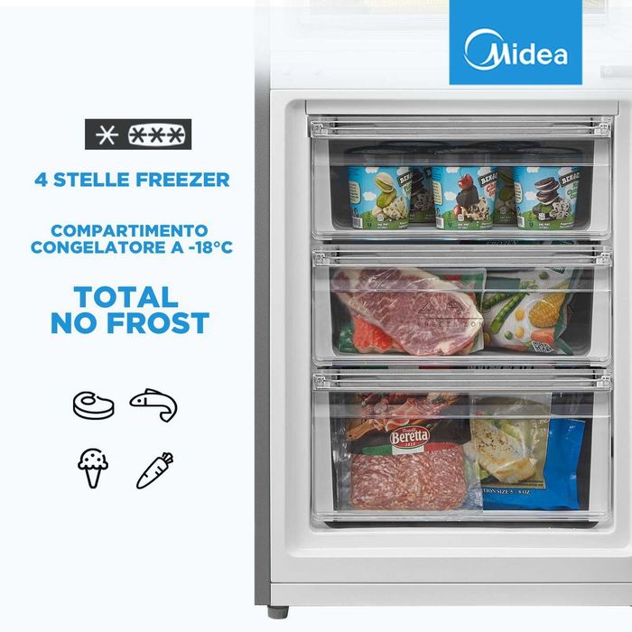 Хладилник с фризер MIDEA MERB276FGE02A 180см.