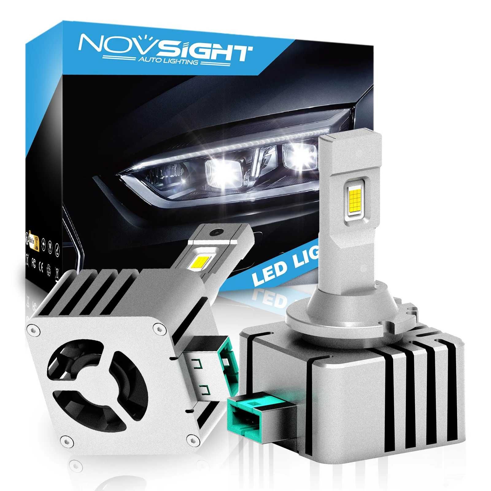 Set 2x Becuri LED NOVSIGHT D1S D2S D3S 70W Canbus Integrat 6500k