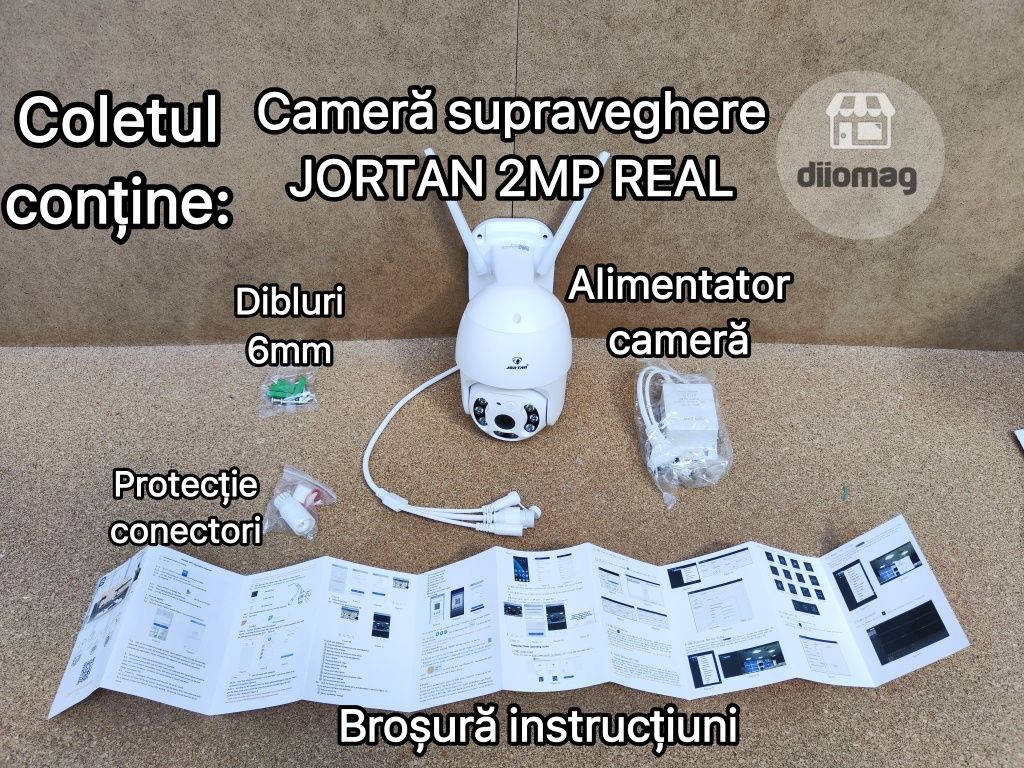 JORTAN camera supraveghere exterior WiFi 360° 2MP REAL, HD, CLOUD