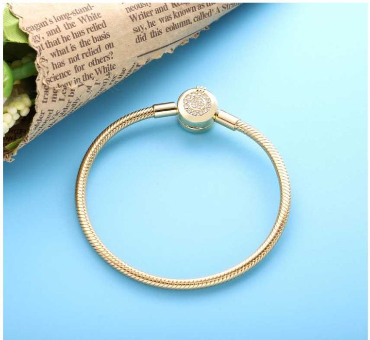 Гривна PANDORA златно покритие Талисман gold Висулка позлатена Пандора