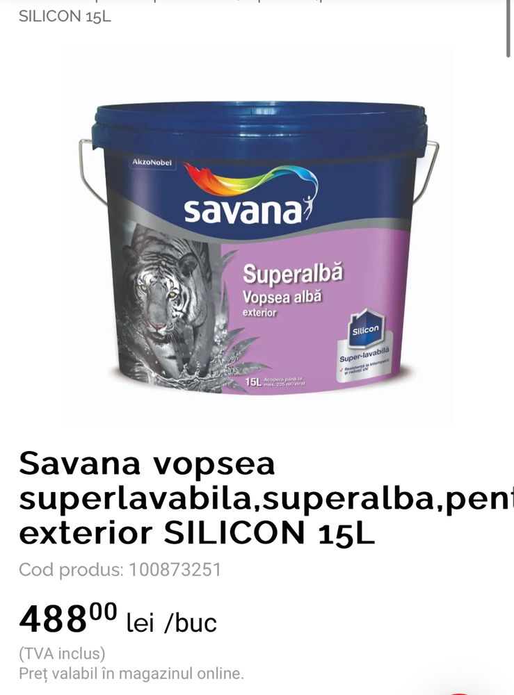 Vopsea Savana exterior | 15L si 8,5L