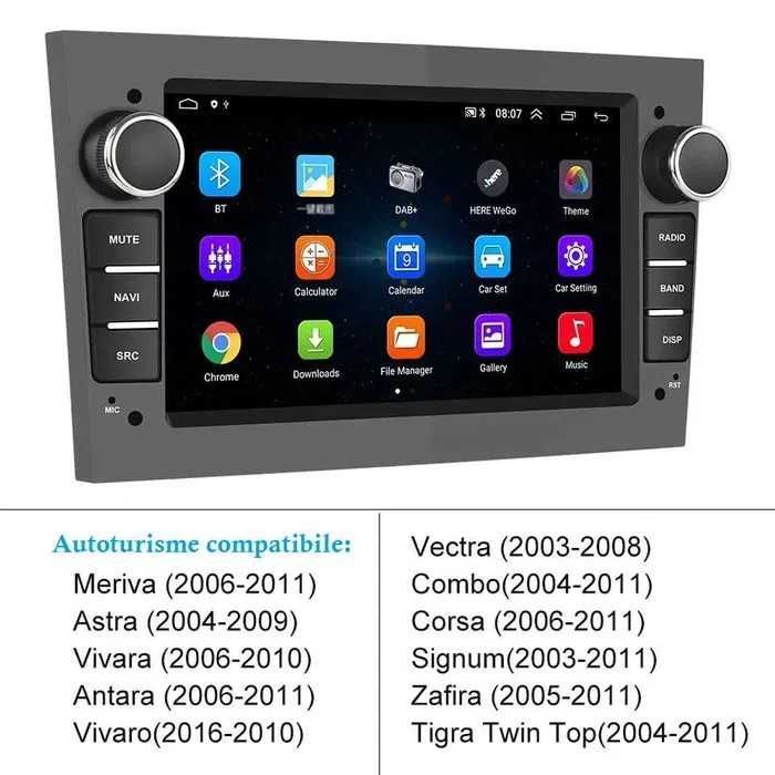 Navigatei Android argintie pentru Opel Vivaro (bord argintiu)