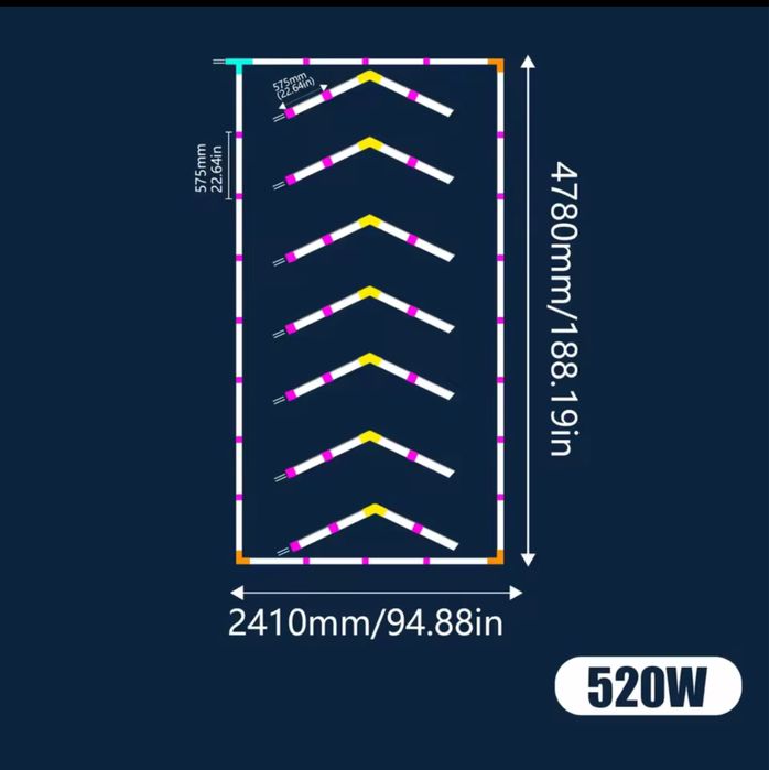 Lumini Led Tavan, garaj, birou, (hexagon)