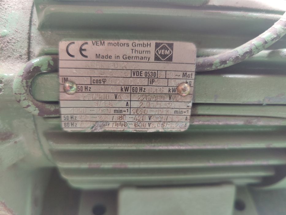 Motor electric trifazat cu talpa si flansa, 0.55kW, 1500rpm