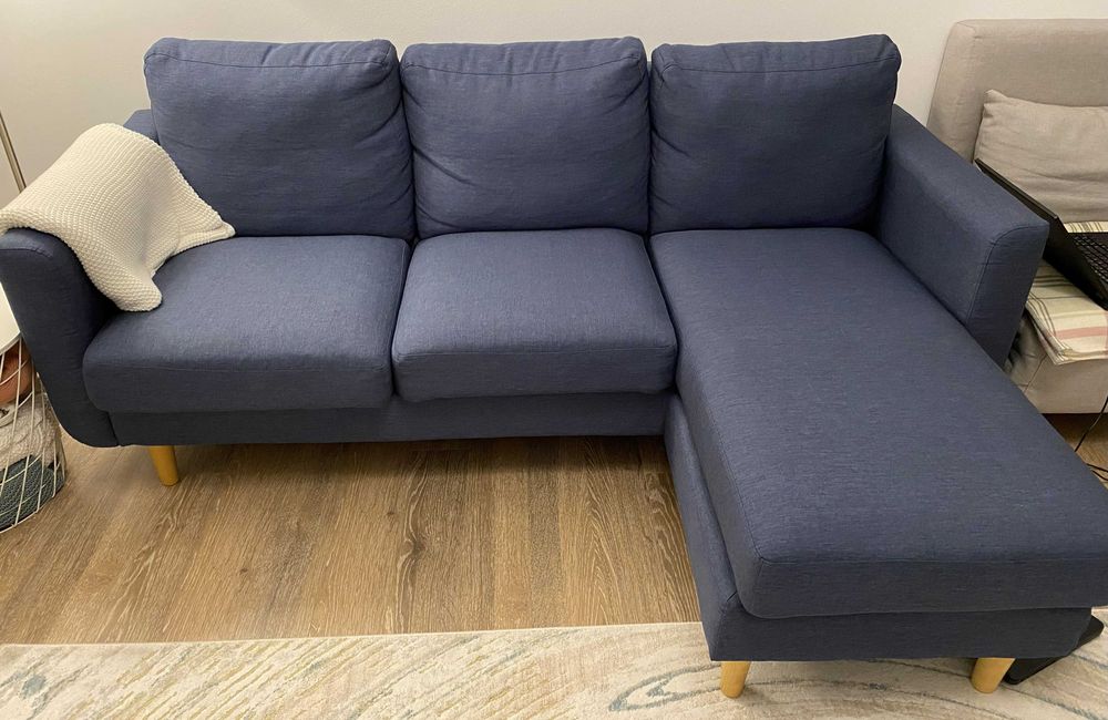 Coltar Mobexpert ELGIN cu șezlong interschimbabil, stofă