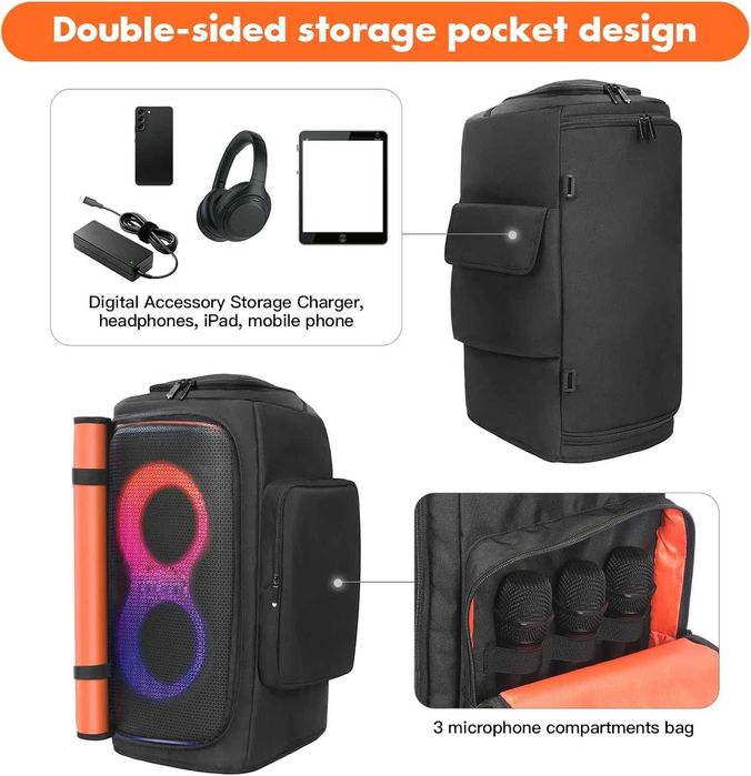 OURHZTB Калъф за преносим високоговорител JBL PartyBox 110/120 джобове
