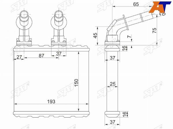 Радиатор отопителя салона, печка Nissan Bluebird