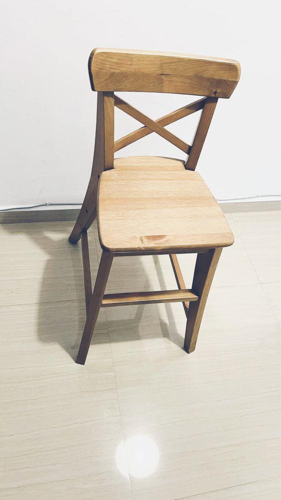 Дървено детско столче INGOLF IKEA, вече и в БЯЛ цвят