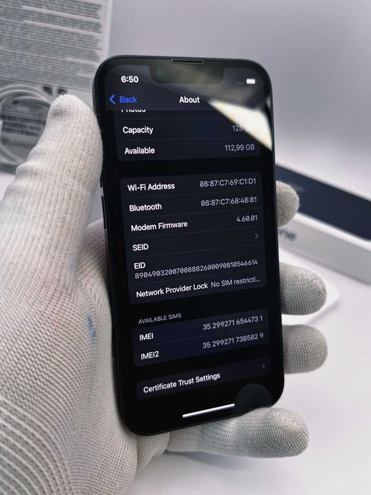 iPhone 13 mini, 128GB, Midnight, 100% батерия, КАТО НОВ, 1г. ГАРАНЦИЯ!