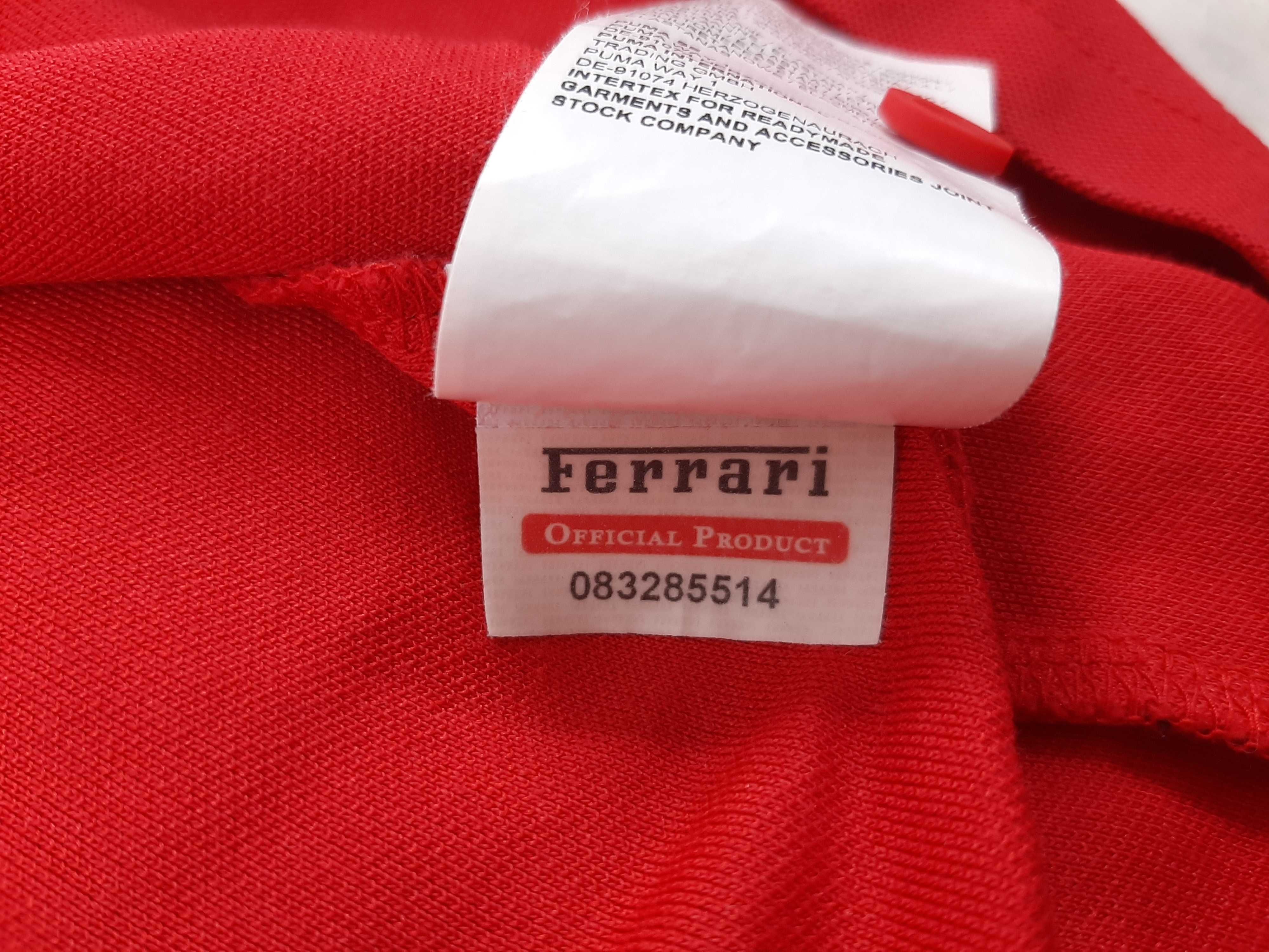 Puma x Ferrari - Оригинална мъжка тениска с яка размер S
