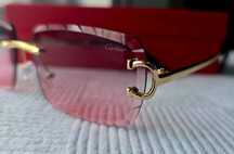 Ochelari de soare Cartier Diamond Cut roz