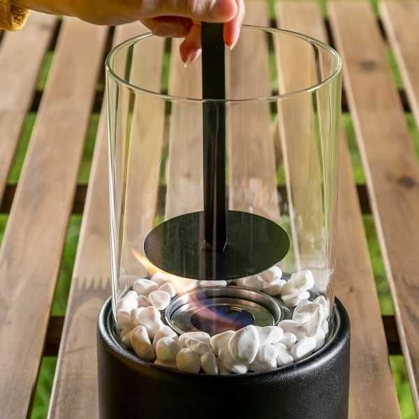 Semineu decorativ portabil pe bioetanol 28x16 cm fara fum sau miros