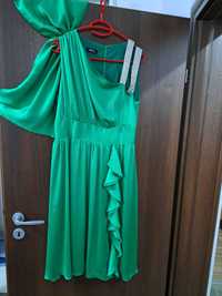 Rochie DyFashion verde smarald-matase