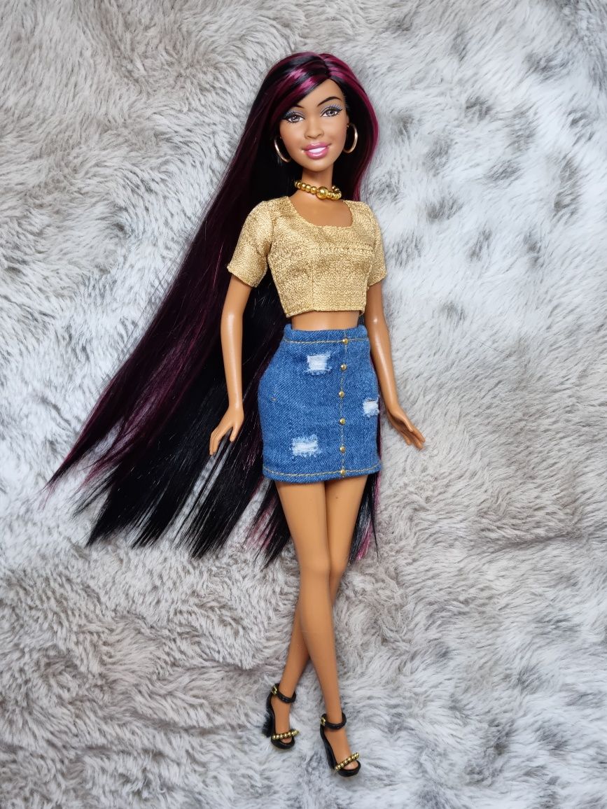 Papusa Barbie Nikki Custom OOAK reroot Vintage Mattel African Desiree