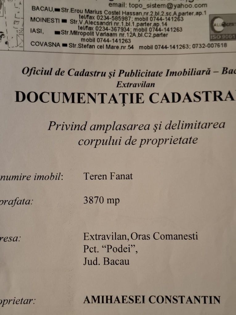 Teren Comănești Extravilan – Viitor Intravilan, Ideal Casă de Vacanță