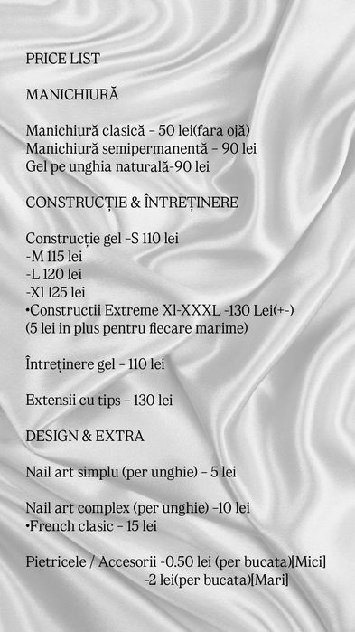 Prestez servicii de manichiură