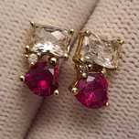 Cercei Aur 14K Cu Topaze Si Diamante Naturale