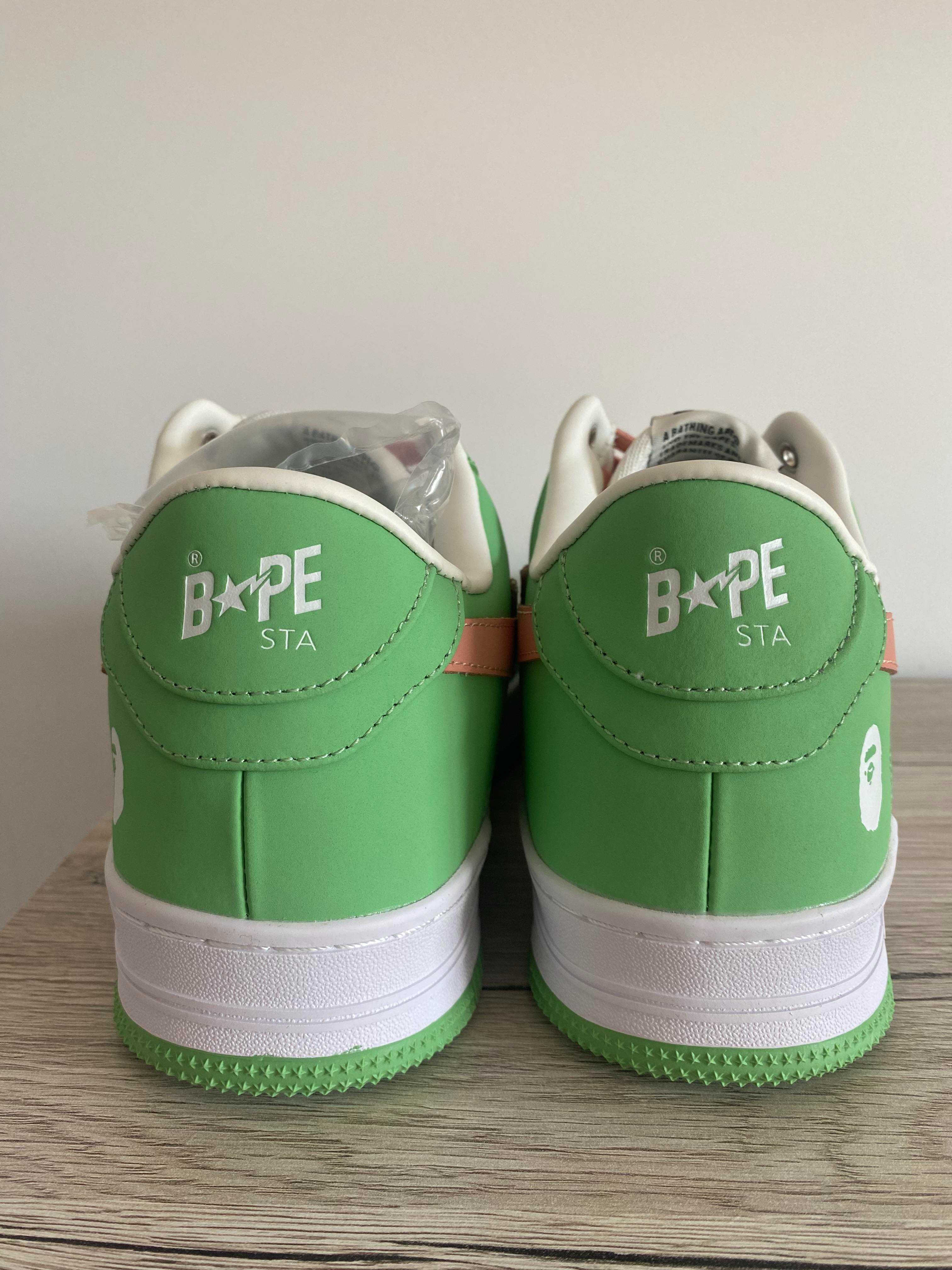 A Bathing Ape Bape Sta Patent Leather Green White