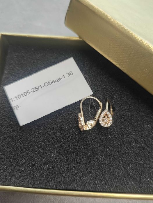 Златни дамски обеци 1.36гр-14к