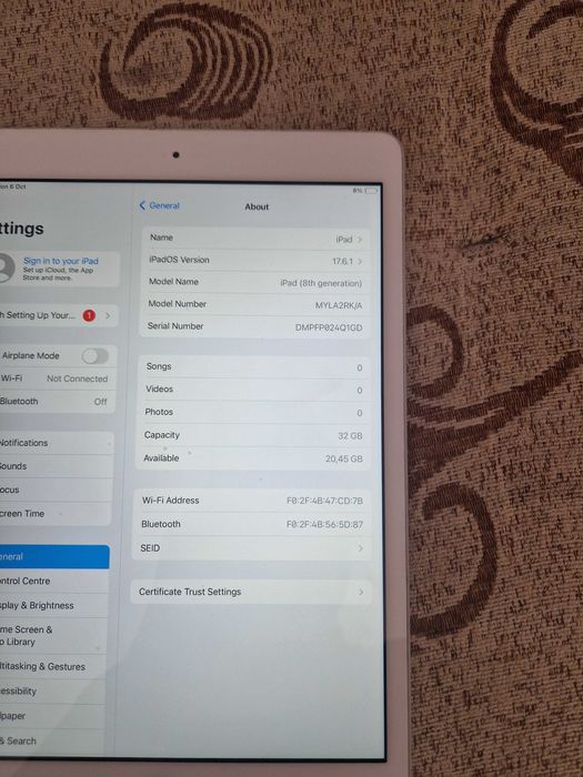 Ipad A2270 ( 8 Th Generation )