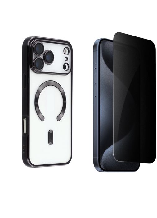Husa Wireless Luxury + Folie Sticla Iphone 17/17 AIR/17 PRO/17 PRO MAX