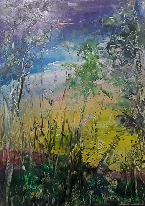 Интерьерные абстрактные работы энкаустика ватман картон