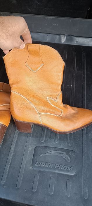 Чистая кожа натуральная новые сапоги СССР размер 43-44 с мехом дёшево