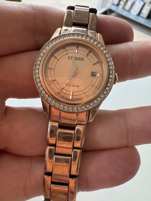 дамски часовник CITIZEN FE1123-51Q | Eco-Drive | Rose-Gold | Кристали