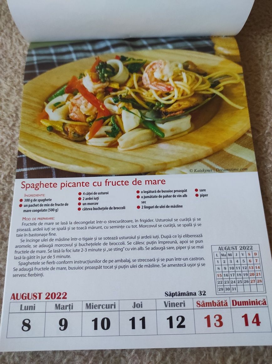 Calendar bucătărie 2022, Ciorbe și mancaruri  și Rețete din carne alba