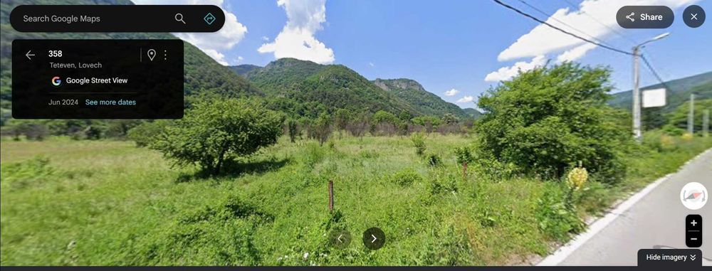 Парцел на главен път Тетевен - Рибарица 827 кв.м. УПИ, категория 4
