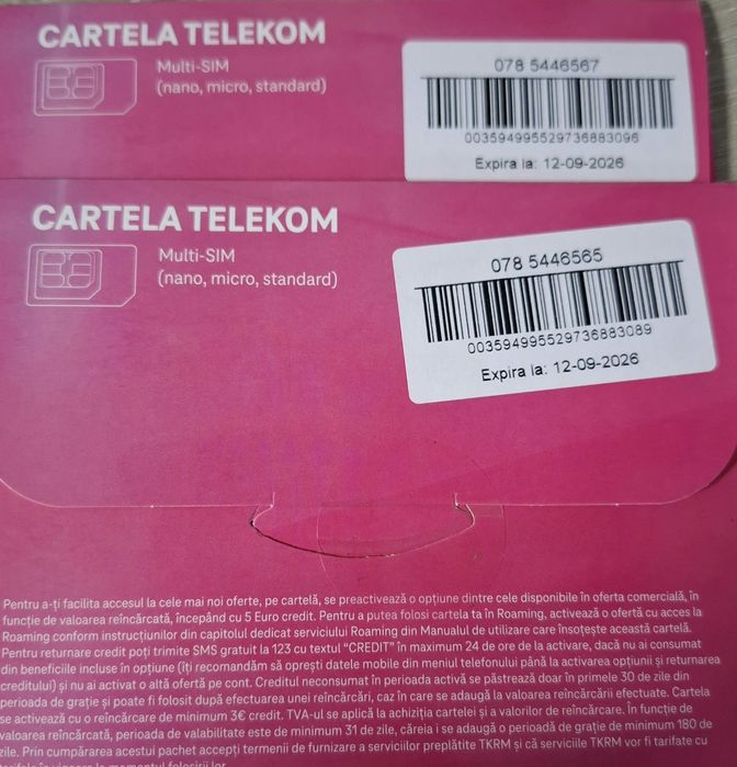 Cartele sim Telekom  pereche