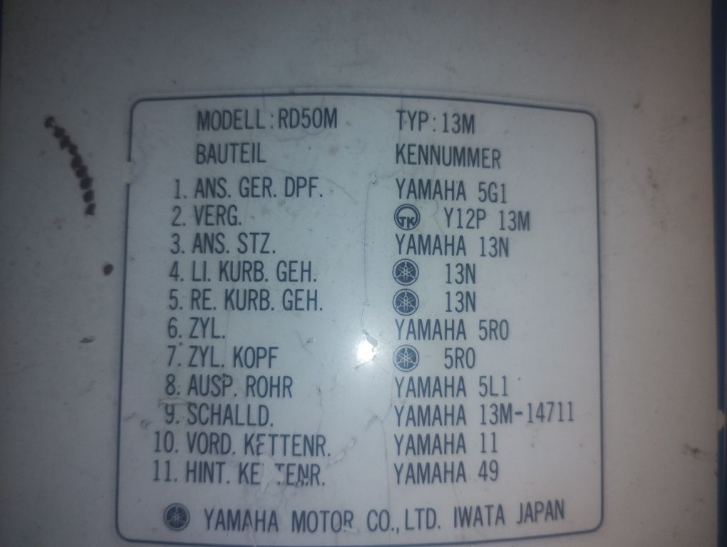 Yamaha rd50 50 50