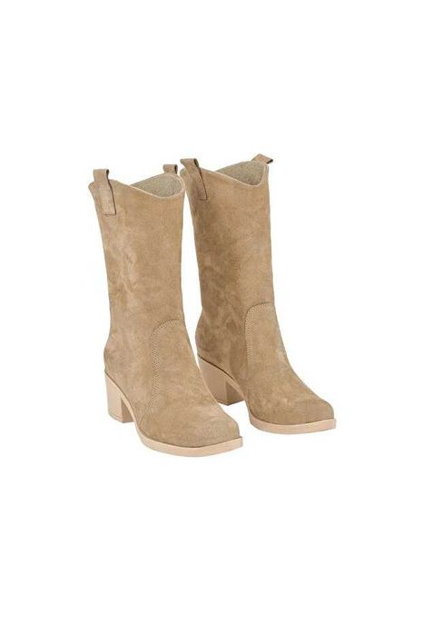 Cizme lungi din piele naturala - sand - 36, super pret!