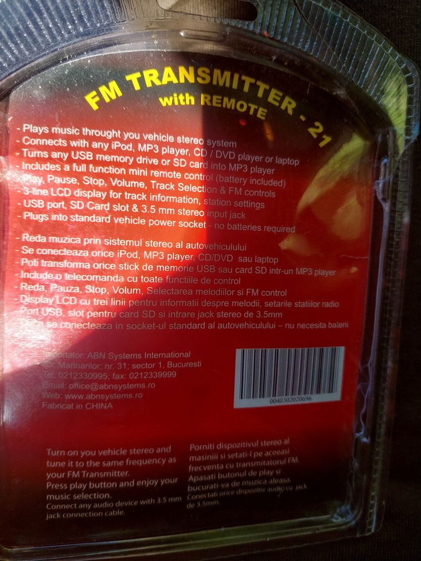 FM transmitator pentru masina