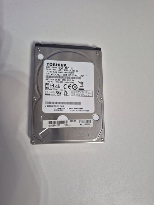 HDD Toshiba 1TB  2.5inch folosit, garantie, 100% sentinel
Funcționează