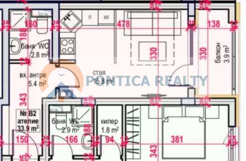 Продава се Едностаен апартамент в Бургас, Меден рудник - зона В - 42 кв.м за 1000 €/кв.м - Снимка #1