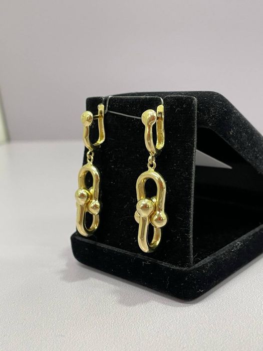 Золотые серьги Tiffany 585 проба Италия